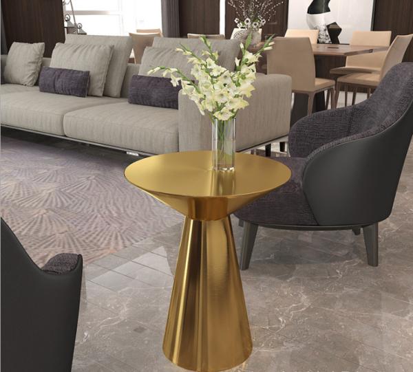 Contemporary design Round Gold stainless steel Bistro table Corner table Pub table for hotel Club Cafe