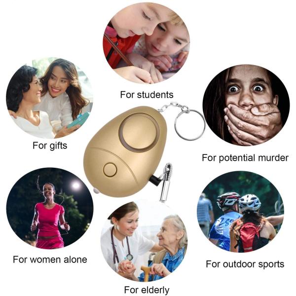SOS Keychain 140DB 110mA Super Cute Personal Safety Alarm For Elderly Women Men Children