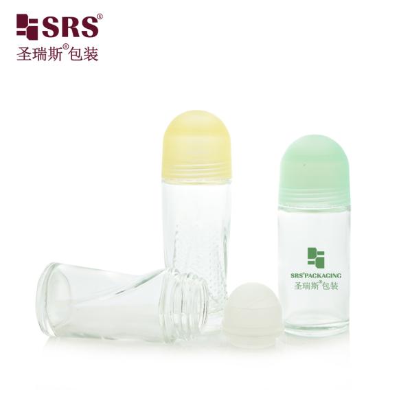 BLPG 50 ml 60 ml de forma única rollo de vidrio vacío en la botella para el desodorante corporal Gel antiperspirante embalaje