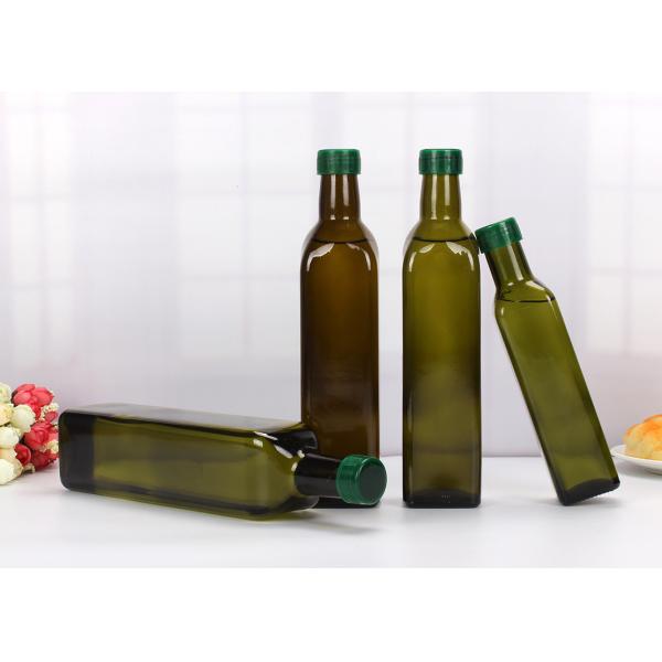 Пустая квадратная темная ая-зелен стеклянная бутылка, Круэт оливкового масла Эко дружелюбный стеклянный