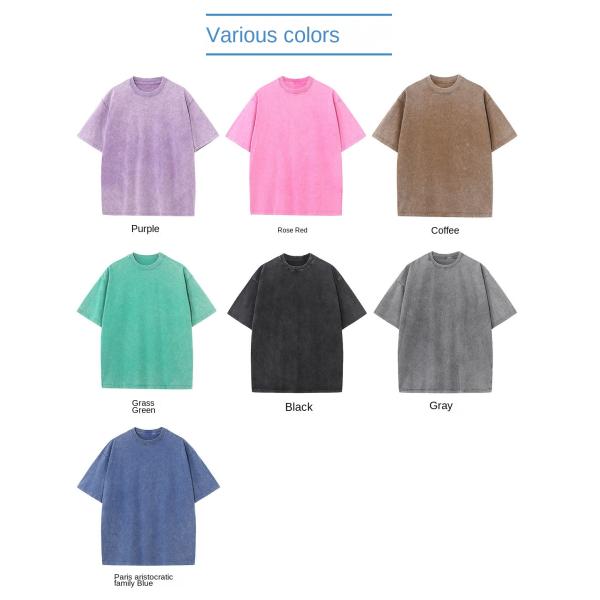 Round Neck Vintage Graphic T-shirts 100% Cotton Wash Plus Size T-shirts For Men Print