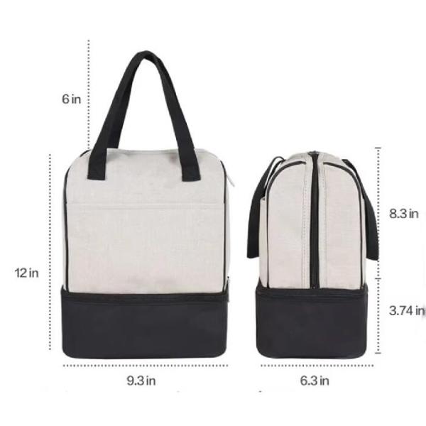 Водонепроницаемая многоразовая двойная резьба Офисная школа Внешний Женщины Мужчины Обеденный пакет Изолированный прохладитель