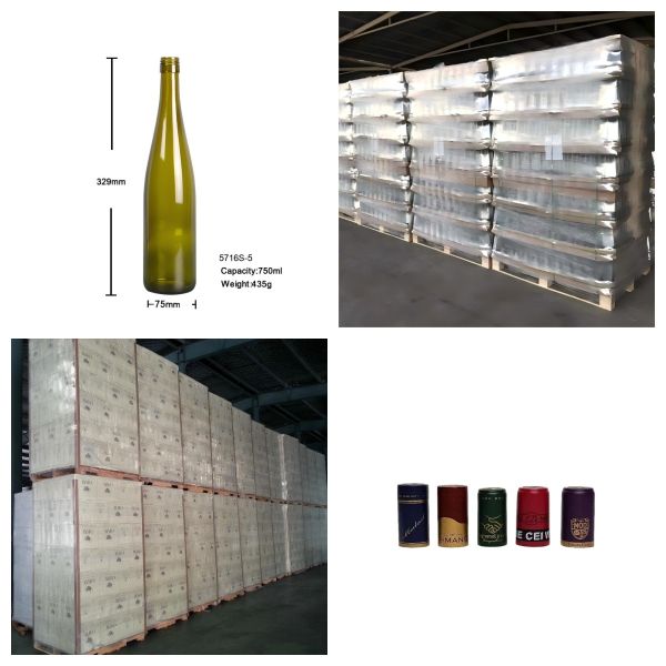 Slender Rhine Custom Wine Bottles Screw Top For Riesling 750ml  435g 5716S-5