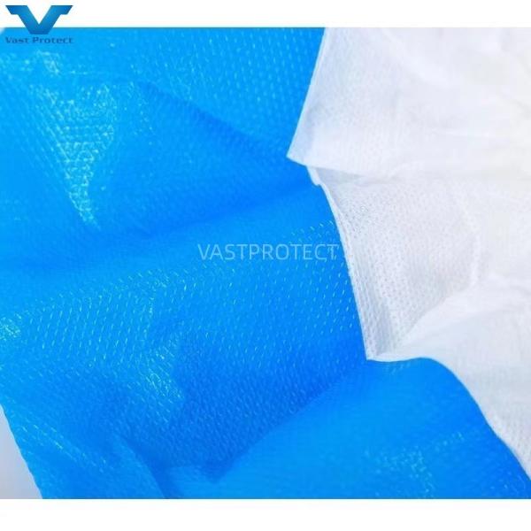 PP CPE Antiderrapante Azul Branco De protecção descartável