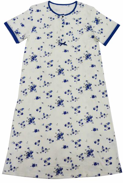 100% Cotton Interlock Ladies Night Dresses Sleepwear European Design Anti Wrinkle
