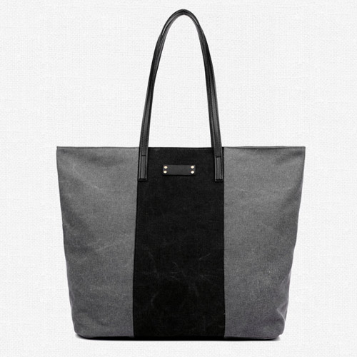 Canvas summer vegan handbag beach bags in grey color