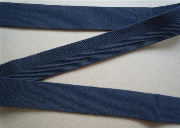 Blue Printed Elastic Webbing Straps Single Fold 2 Cm Width For Bags