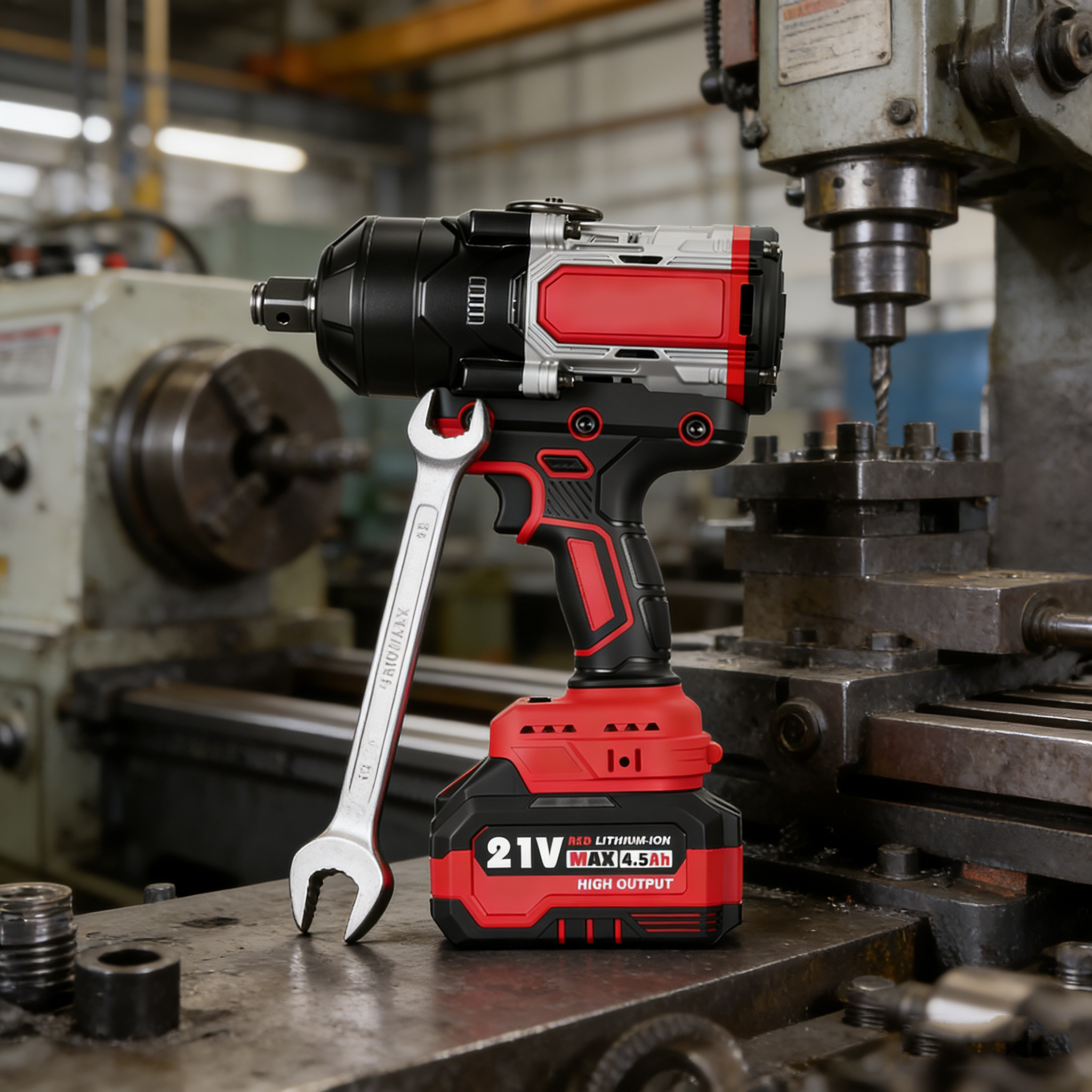 Professional Grade Electric Impact Wrench Cordless Lithium-Ion 21V with 2500Nm Max Torque for Industrial & Automotive Use