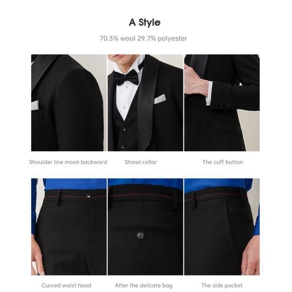 Button Fly Men's Slim Fit Wedding Suit Blazer Solid Dress Coat Business Male Jacket