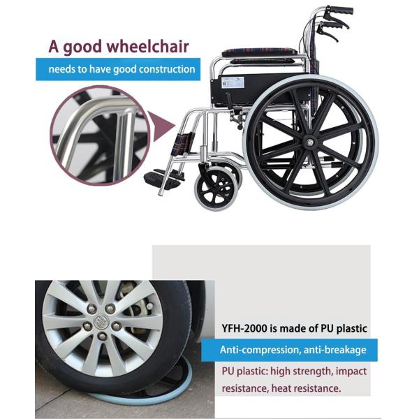 28*89*100cm fauteuil roulant pliable manuel en alliage d'aluminium fauteuil roulant léger sur mesure