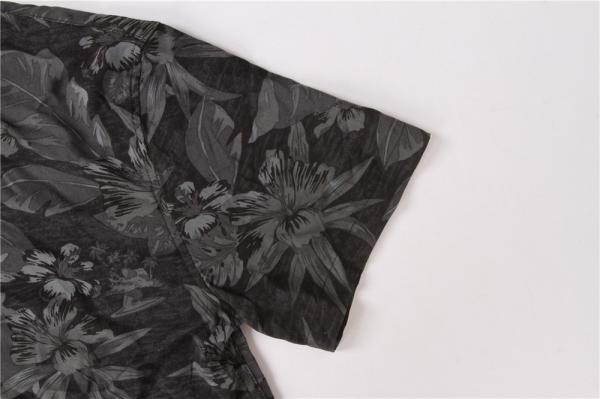 Summer Printed Short Sleeve Shirts 100% Viscose Printed Silk Shirt Mens