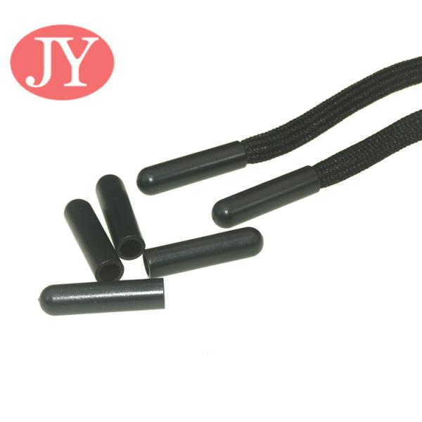 Jiayang aglet Glossy black color tube shape ABS plastic tipping plastic aglets