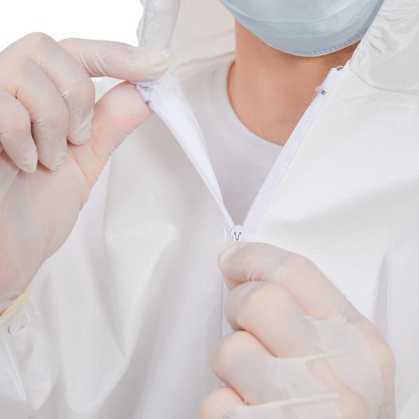 EN14126 Microporous Disposable Surgical Coveralls Disposable Hazmat Suit With Hood