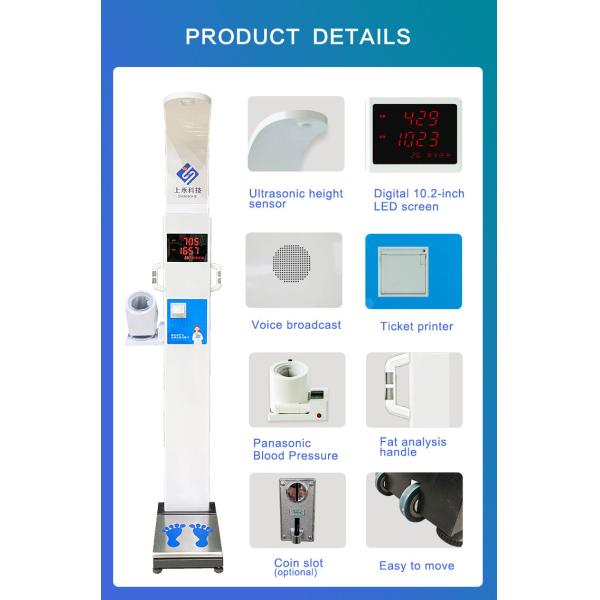 Ultrasonic Digital Height Weight Blood Pressure Scale Body Fat Analyzer Scale SH-1000