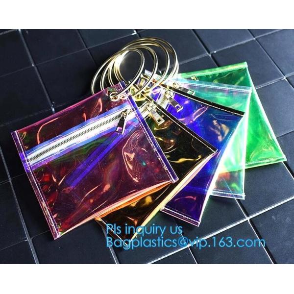 Personalized Womens Rainbow Color Shoulder Hand Bag PVC Clear Beach Bag, Handbag manufacturer China fashion ladies clear