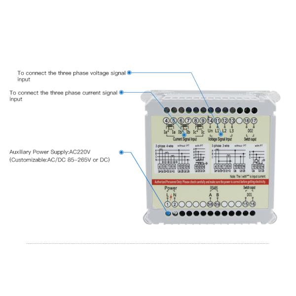 Slim model Three  phase multi amp volt Hz digital multi panel Meter 010v meter