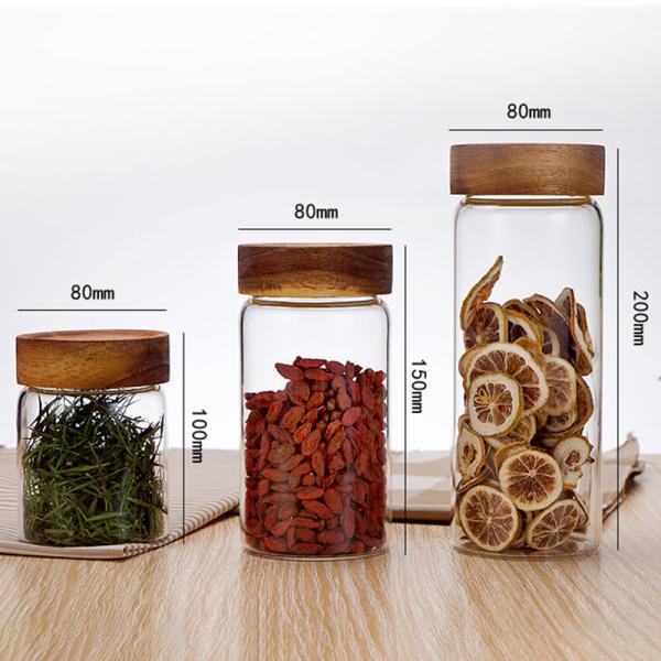 Round High Borosilicate Glass Storage Jars Food Storage Glass Airtight Jar