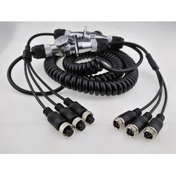 Accesorios del PVC DVR, cable de la cámara de vista posterior del remolque del camión de la PU 7Pin con 3CH