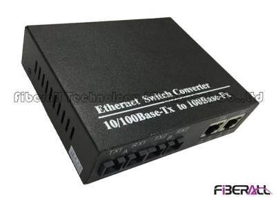 Cascaded Fast Ethernet Fiber Media Converter Dual Fiber Optical Switch With 2 RJ45 Ports
