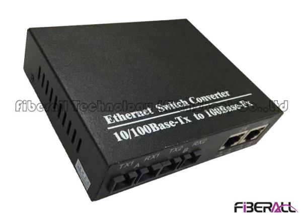 Cascaded Fast Ethernet Fiber Media Converter Dual Fiber Optical Switch With 2 RJ45 Ports