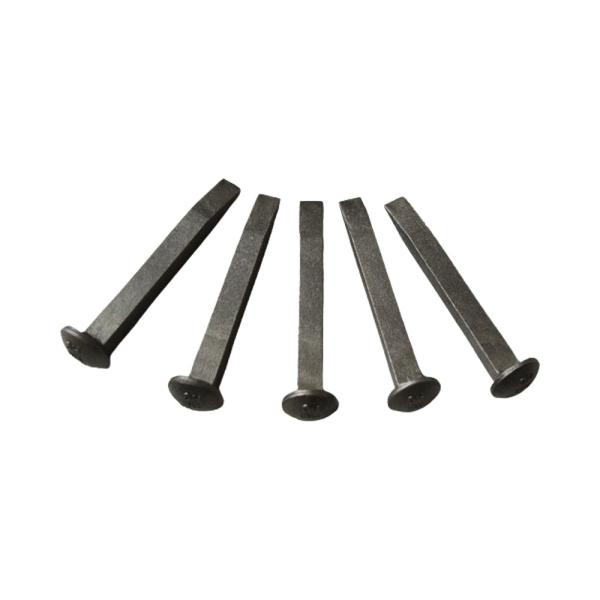 L- Shaped Head Oxygen Black Carbon Steel Dog Rail Spike For Wooden Sleeper