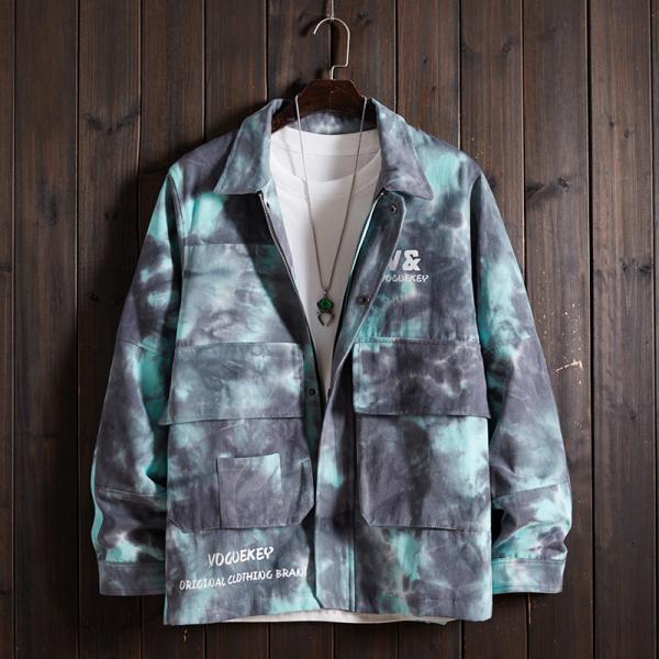 Jaqueta de inverno camuflada de nylon ao ar livre para treinadores tingida simples gola virada para baixo