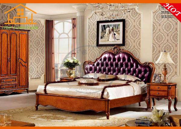 Luxury French Rococo Style Wood Carved Marquetry Canopy Bed antique Solid Wood Bedroom Furniture set Designs