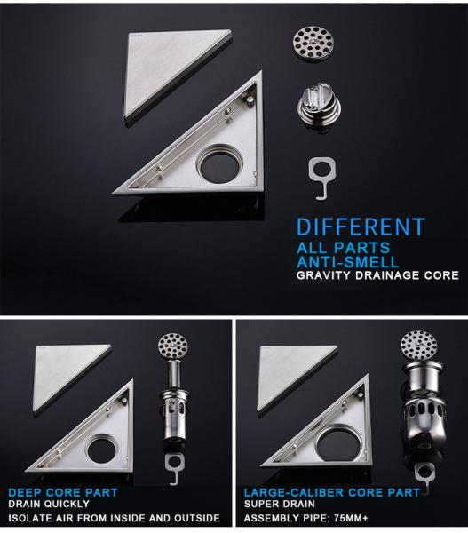Triangle Type Ss Floor Drain Toilet Accessories For Bathroom Kitchen Drainage System