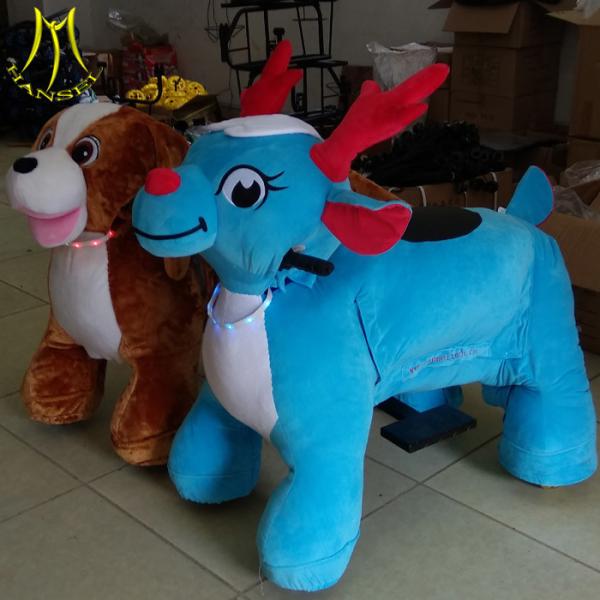 Hansel high quality battery operated 4 wheels scooter motorized plush riding animals with batttery indicator