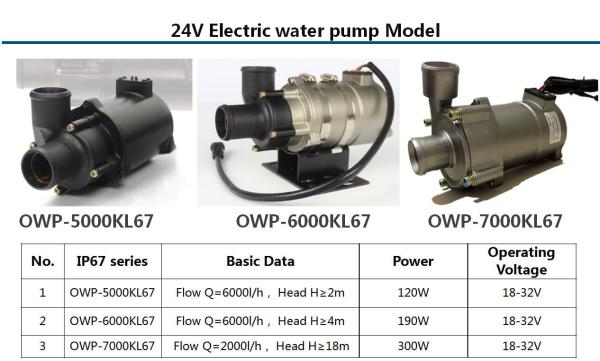 Pompe à eau électrique des véhicules à moteur de camion de C.C 18V à de 32V 8500 H