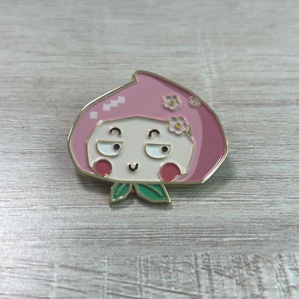 Hello Kitty Apple Shaped Gold Enamel Pin, Sanrio Character Collectible Lapel Pin