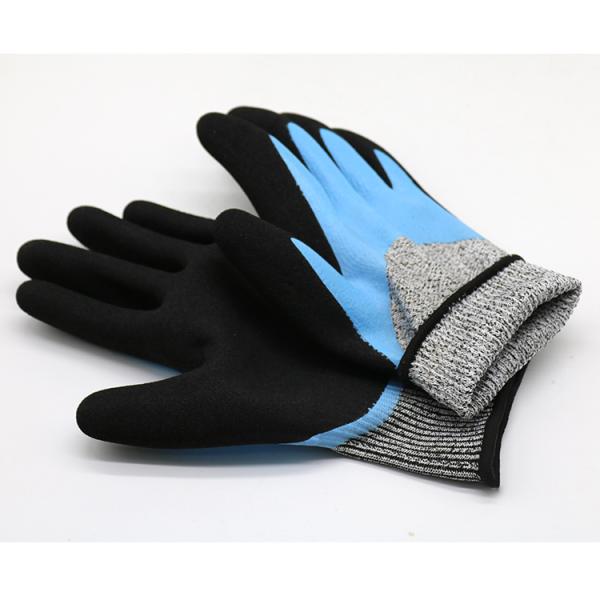 ZM Level 5 Grade Cut Resistant Glove En 388 Grease Resistance Gloves Double Nitrile Glove Coating Oil And Water Proo