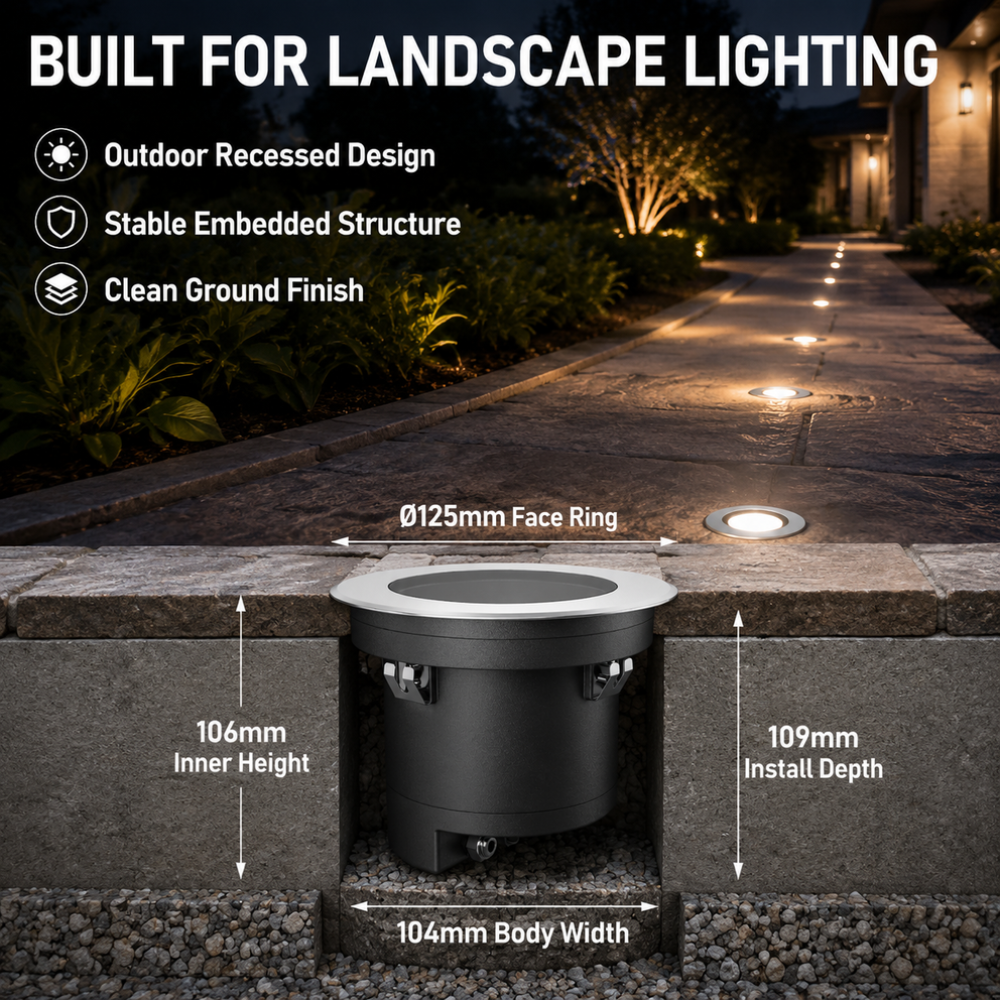 IP68 Dual Lens LED Inground Lights Waterproof Recessed Ground Lamp for Driveway Pathway