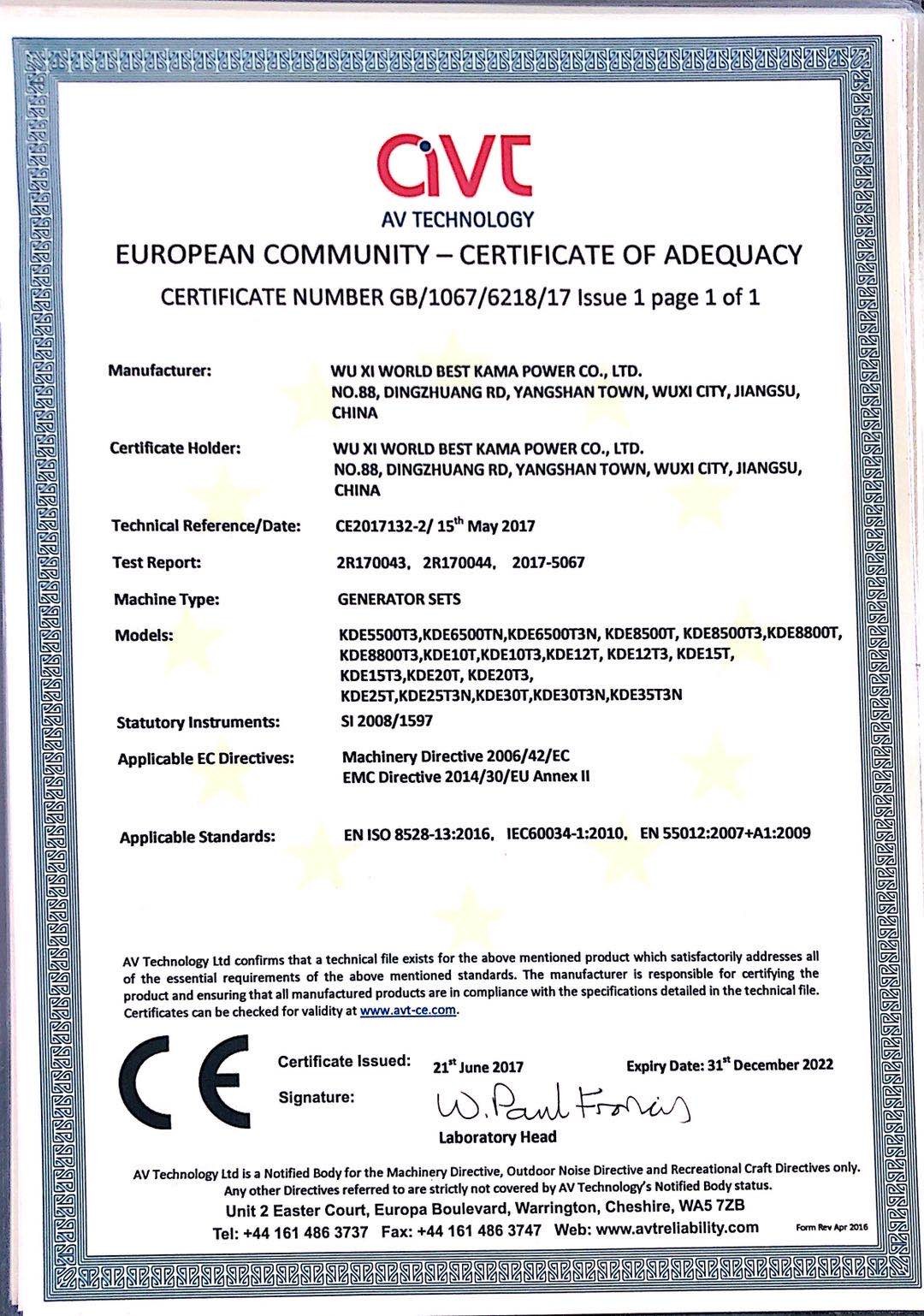 Chongqing Chinabase Import & Export Co., Ltd. Сертификации