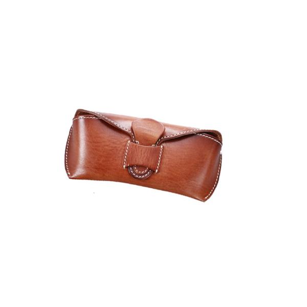 Manual Genuine Leather Sunglasses Case Unique Design Suitable For Unisex