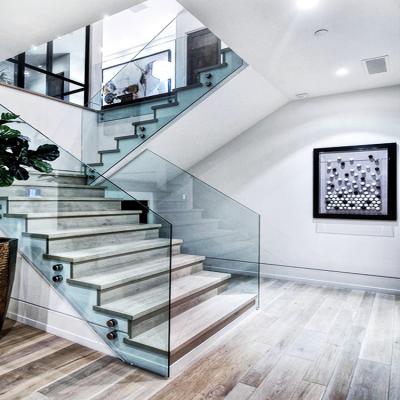 Barandillas de escalera personalizadas con vidrio templado para barandilla de escalera interior