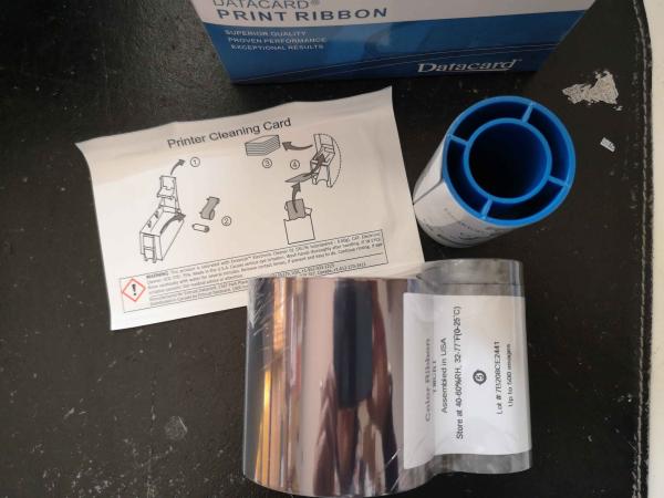 300 Prints Datacard CD800 Ribbon YMCKF-KT Fluorescent Ribbon Compatible with 534000-006