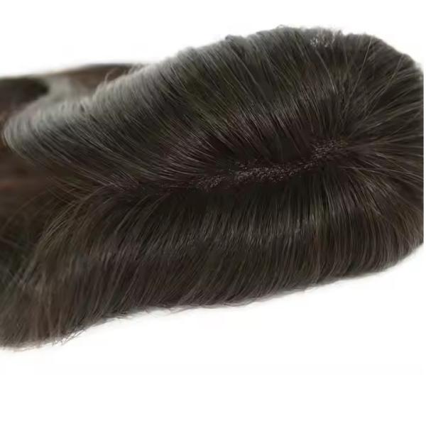 Top Quality 100% Remy Hair Women Toupee 14 16 inch natural black fine mono base Human Hair Toppers 6X12cm
