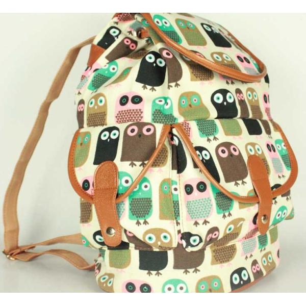 European and American 2016 autumn and winter fashion printing canvas shoulder bag leisure backpack Ms. Swallow