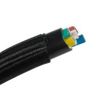Manga trançada de PET com fechamento automático preto Manga de cabo de fio trançado com envoltório dividido