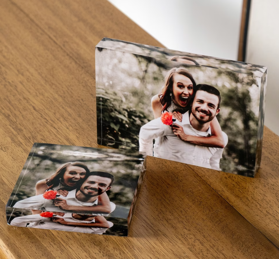 Engraving Custom Acrylic Block UV Photo Print Square Unique Personalized Gift
