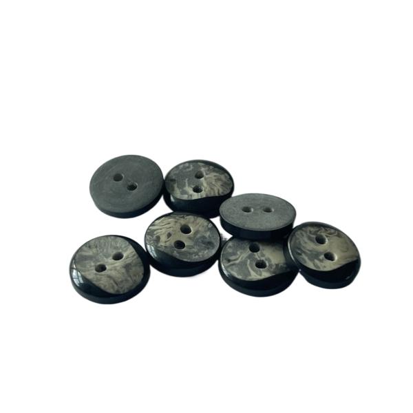 кнопки пальто полиэстера 18L черные с поддельной мраморной стороной наклона отверстия влияния 2