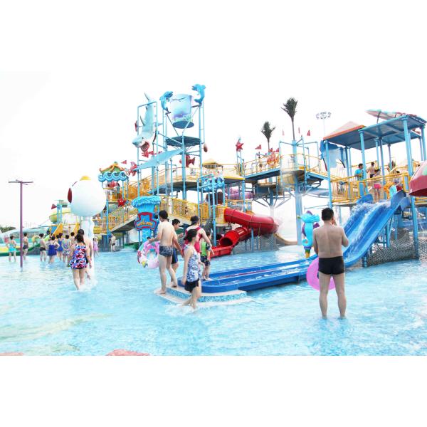 Платформа спортивной площадки Aqua дома воды Gaint с скольжением воды для потехи семьи