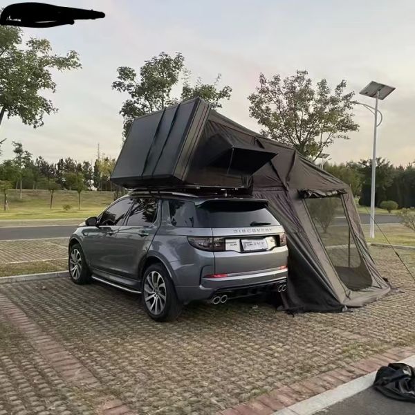 4x4 Off-Road Waterproof 4-Person Aluminum Hard Shell Roof Tent for Cars Pickup Trucks Automatic Side Open One Bedroom Canvas