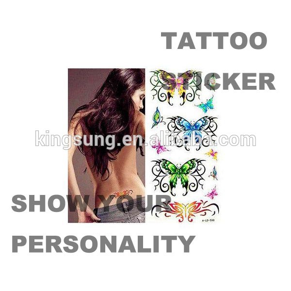 Waterproof Non Toxic Gold Foil Body Tattoo Sticker for ladies