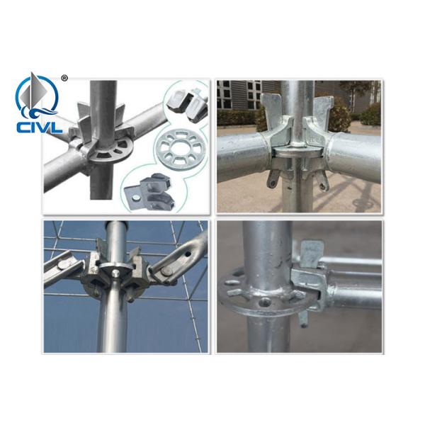 Hot - Dip Galvanized Buckle Scaffolding 48#60# Construction Site With Inner And Outer Grid Buckle Scaffolding