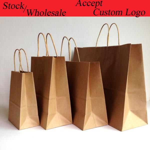Wholesale brwon craft paper bags for garment 5 sizes available/ Custom welcome