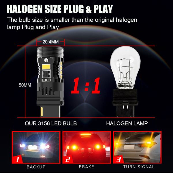 Top Sales CB7 1157 W/Y Switchback LED Bulb BAY15D BA15D Dual Color Canbus 28W 2500LM for Signal Brake Lights