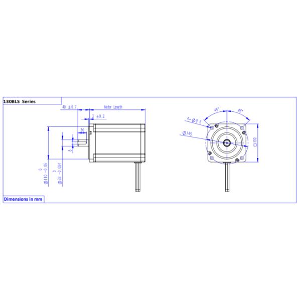 130BLS Series Brushless Dc Motor Rated Torque Up To 14.5Nm