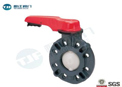 Industrial PVC Material Wafer Butterfly Valve ANSI 150 With Latch Handle